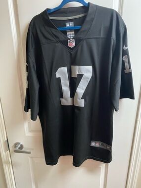Nike Black Football Jersey with Silver #17 Sz XL